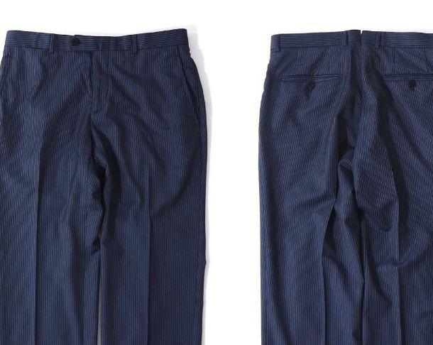 極上 イザイア 55万円 ネイビー ストライプ スーツ - メルカリ