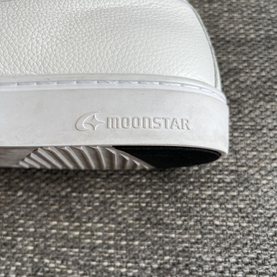 美品 MOONSTAR 本革 ローファー ホワイト サイズ 28.0 EEEE
