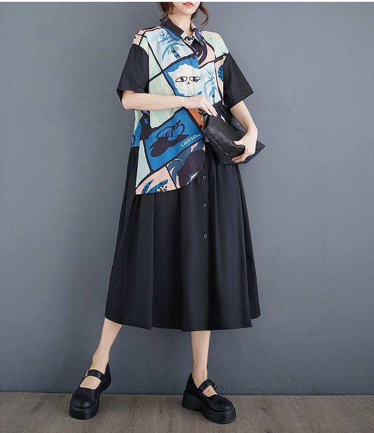 大きいサイズ レディース ワンピース　シャツ　春夏 秋 新品 半袖