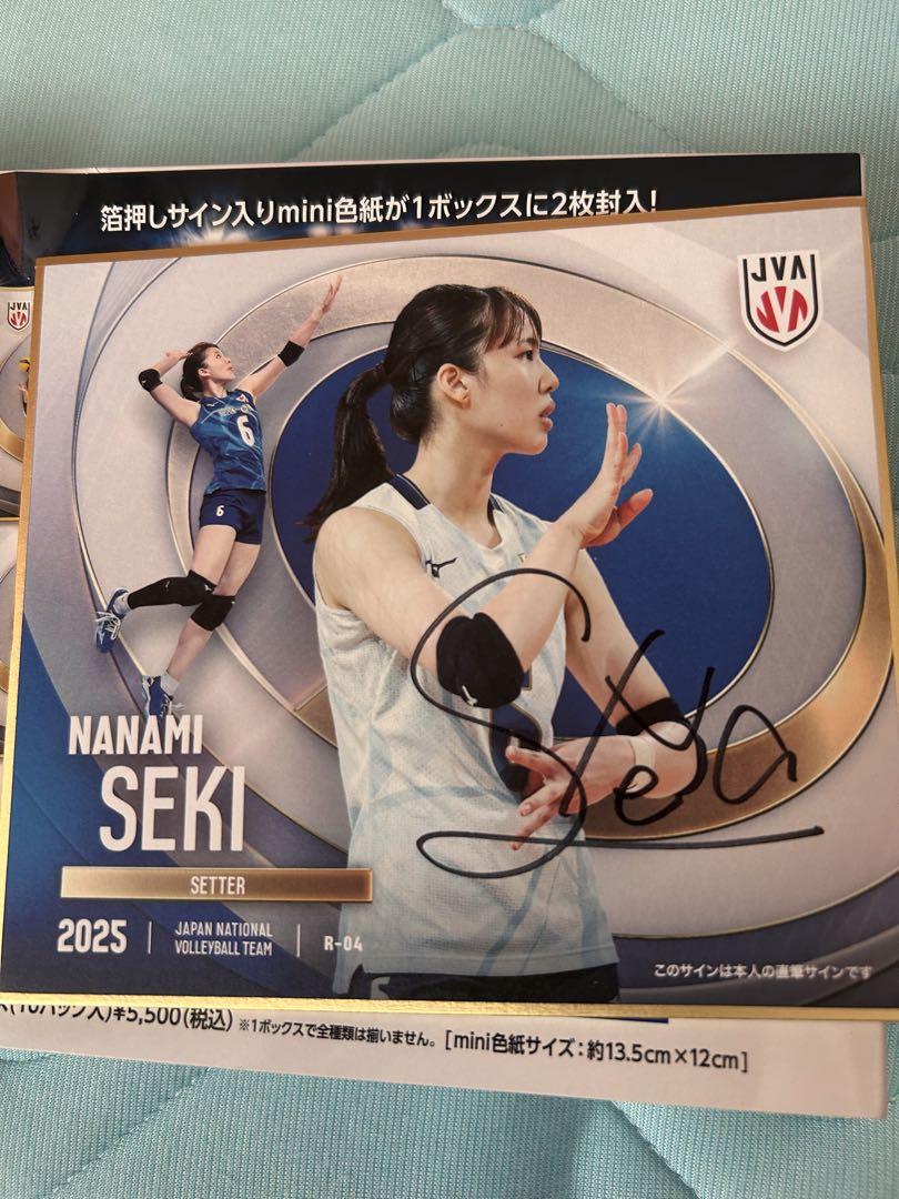 女子バレーボール 関菜々巳 ミニ色紙 直筆サイン入り VNL 2025 バレーボール女子日本代表 関菜々巳選手 直筆mini色紙