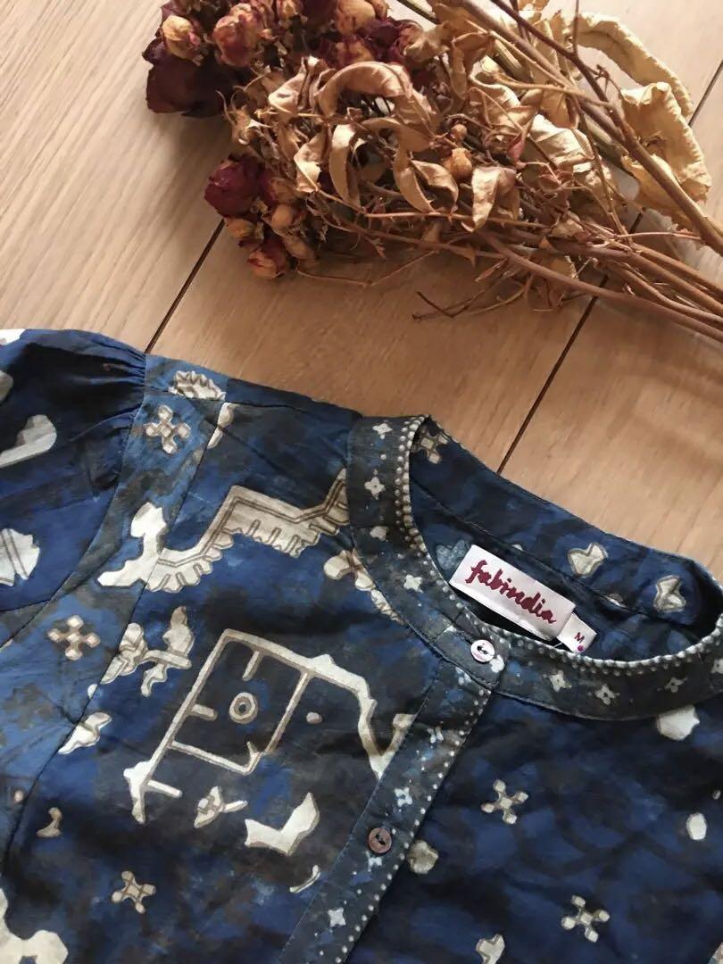 新品 Fabindia | ファブインディア◎ ワンピース ブロック