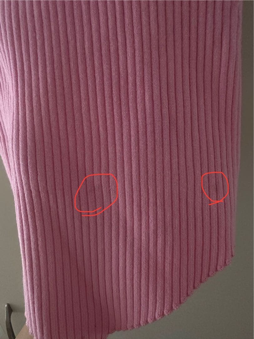 courreges ピンク リブ編み キャミソールXSサイズ