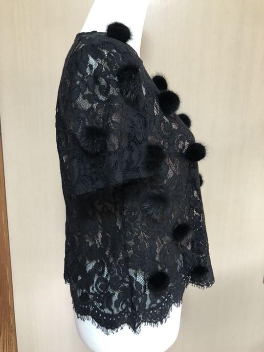 ダイアグラム　黒レースミンクファー　トップス