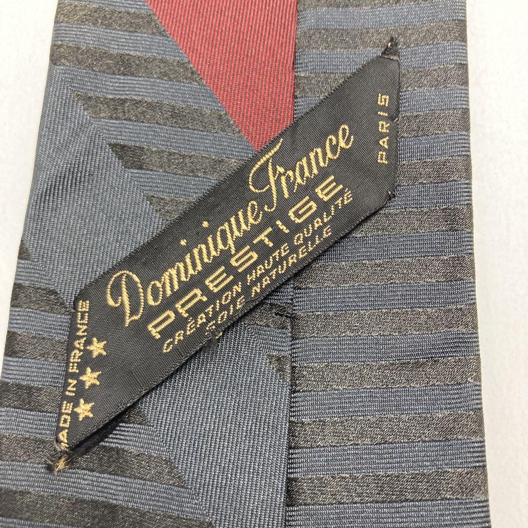 【極美品】Dominique France ストライプ グレー ワインレッド
