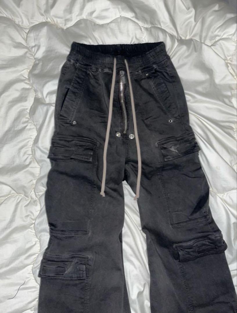 パンツ rick owens DENIM CARGO BELAS 48