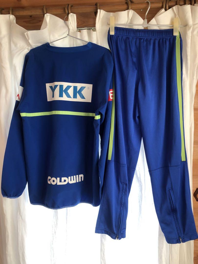 Ｊリーグカターレ富山選手支給品　　上ピステ下トレパンツ　2点セット　L ブルー Jリーグカターレ富山選手支給品 上ピステ下トレパンツ 2点