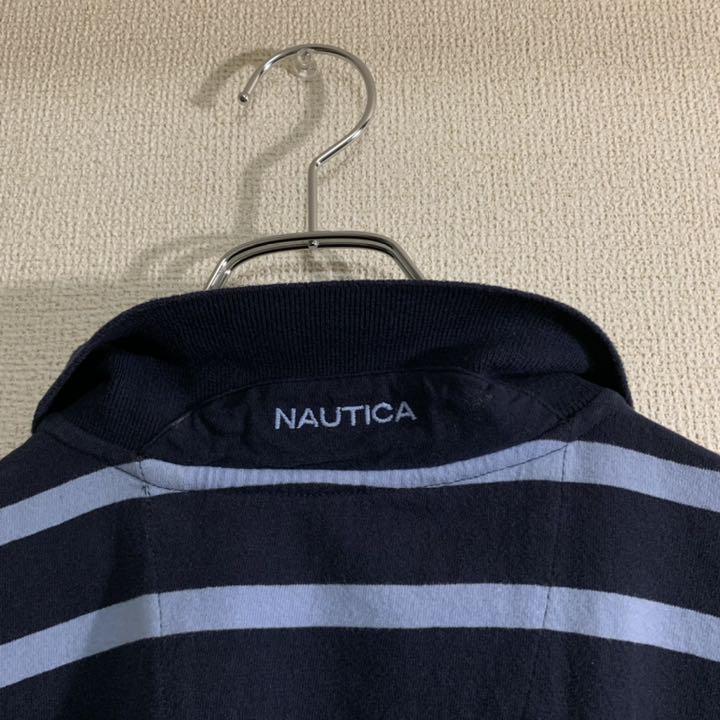 HOT低価 NAUTICA ポロシャツ ボーダー ワンポイント ロゴ 刺繍 古着 hga9O-m36780433071 HOT人気