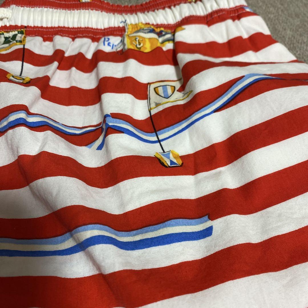 新品タグ付きPAPAS 赤白ボーダーショートパンツ　サイズL