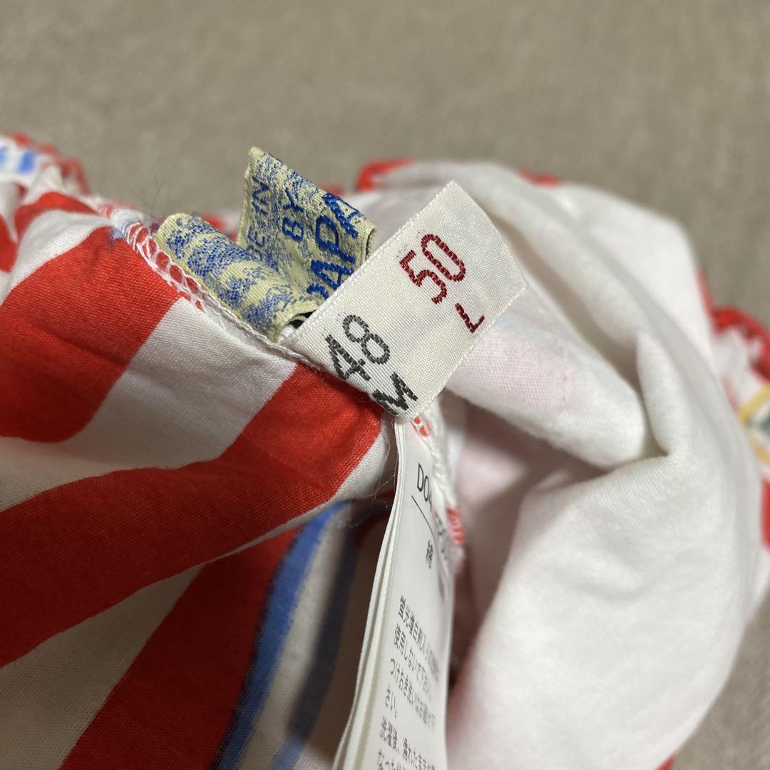 人気商品の再入荷情報をお届け！ 新品タグ付きPAPAS 赤白ボーダーショートパンツ サイズL パンツ