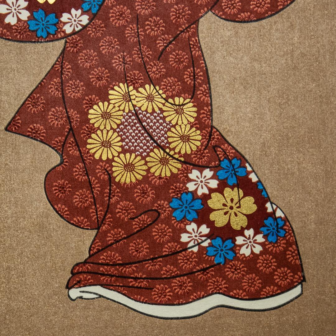 掛軸-1381　菱川師宣　見返り美人　彫師：遠藤光局　摺師：伊藤智郎