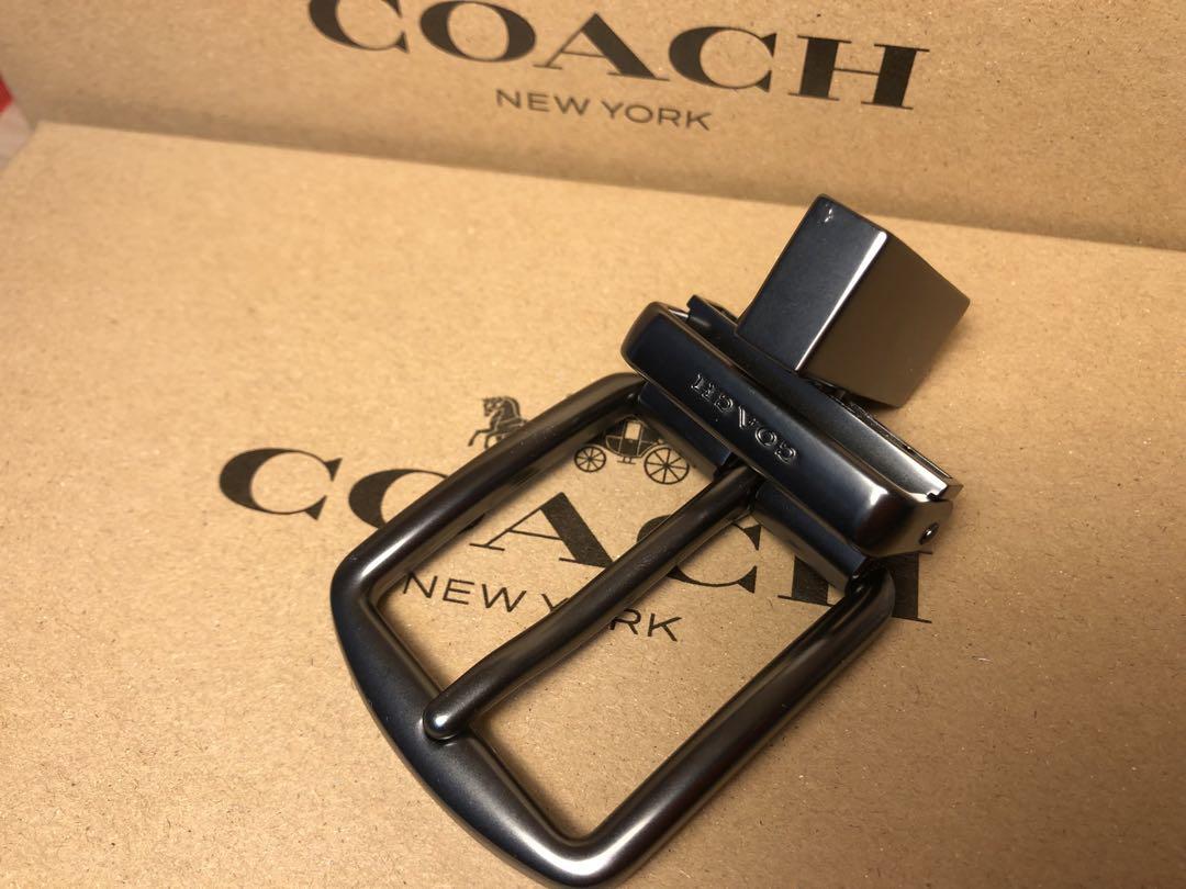 セール　COACHコーチ新品正規品リバーシブルレザーベルト　回転バックル2個