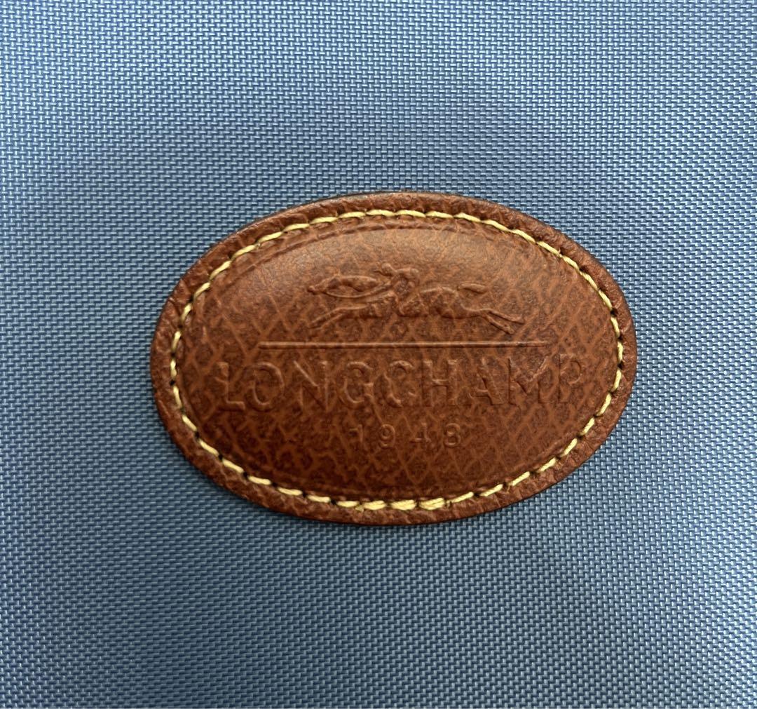 LONGCHAMP ボストンバッグ 青 ナイロン 旅行用 ポーチ付き