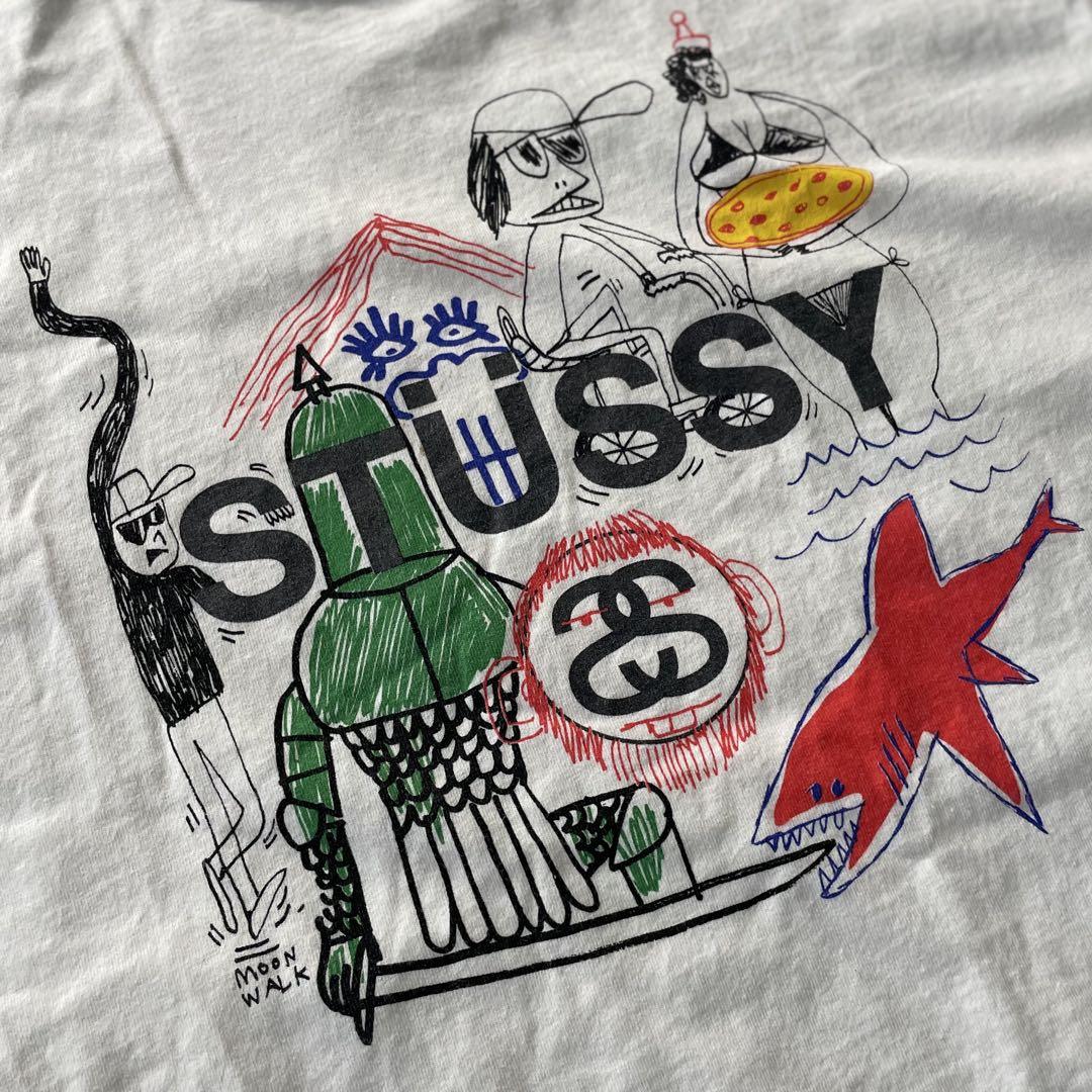 Stussy ステューシー 落書き art print s/s Tee 白 L