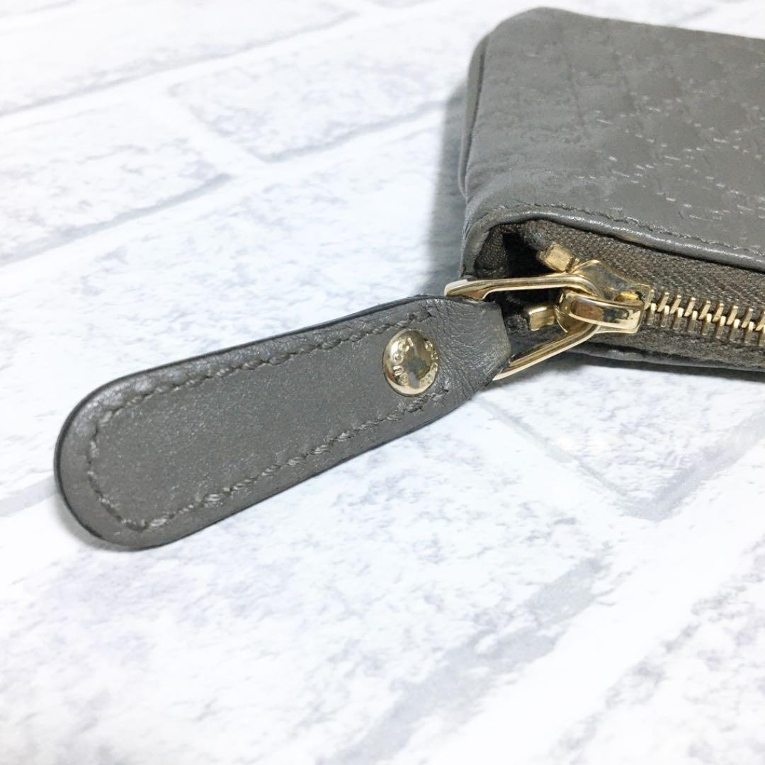 ✨極美品✨GUCCI シマレザー マイクロシマ GG グレー コインケース