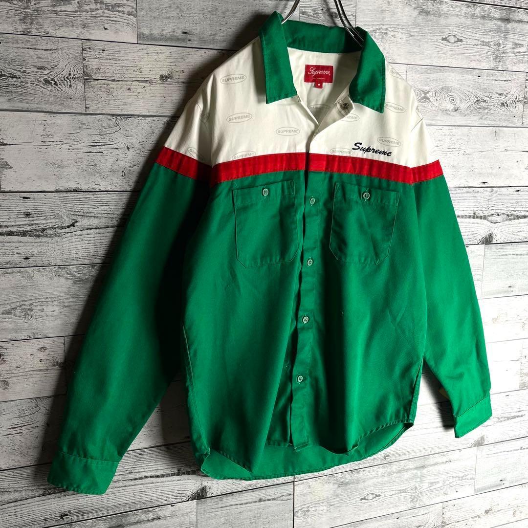 supreme シュプリーム ワークシャツ 刺繍ロゴ ワンポイントロゴ