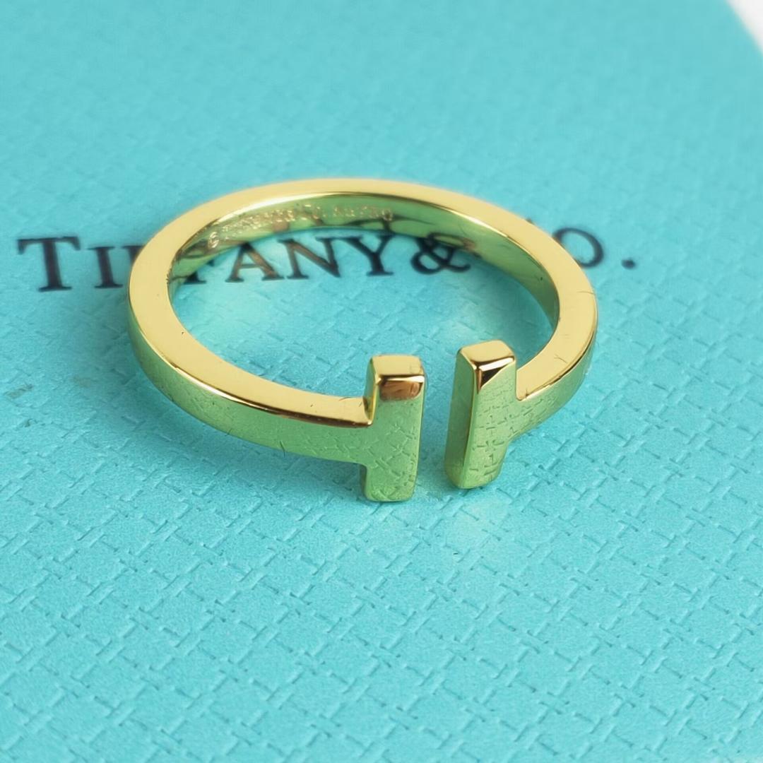 美品Tiffany ティファニー Tスクエアリング イエローゴールド 11号