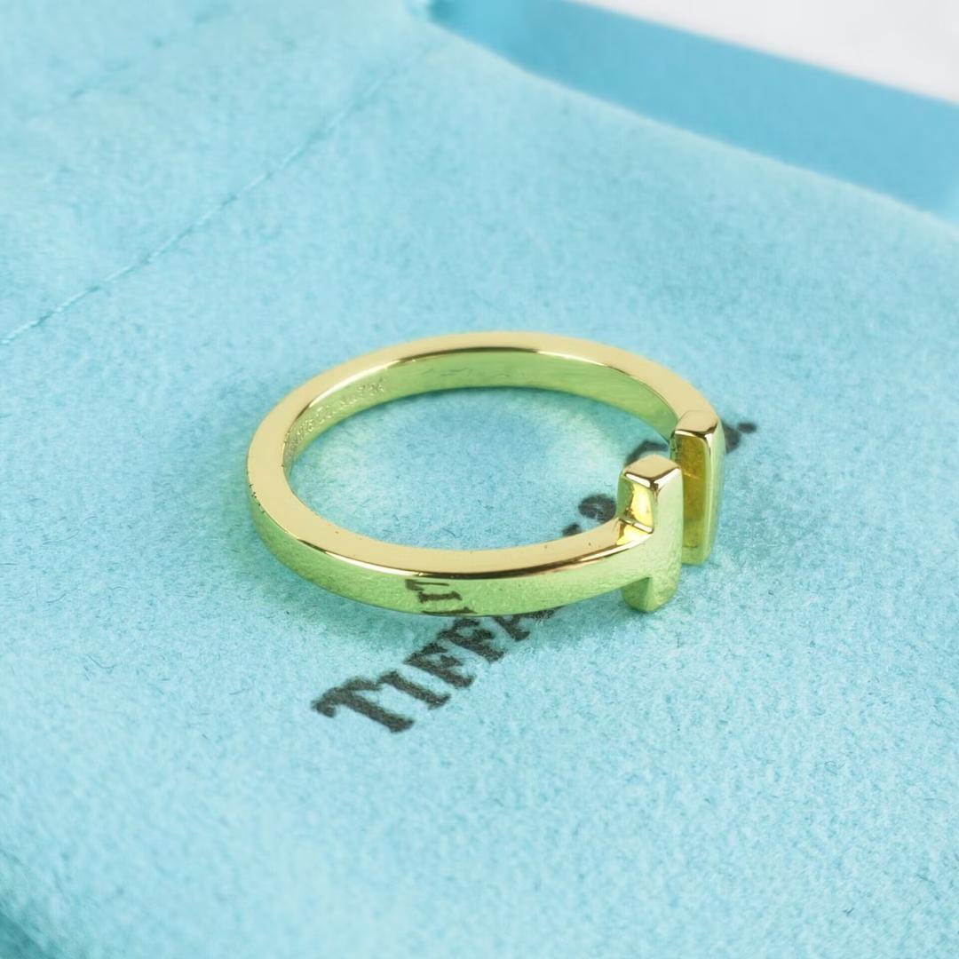 美品Tiffany ティファニー Tスクエアリング イエローゴールド 11号