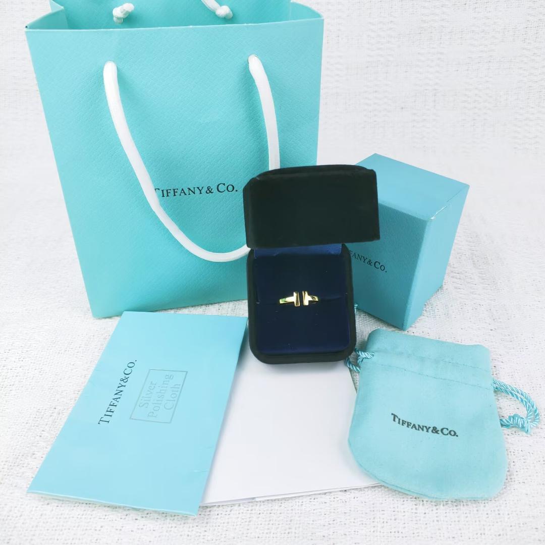 美品Tiffany ティファニー Tスクエアリング イエローゴールド 11号