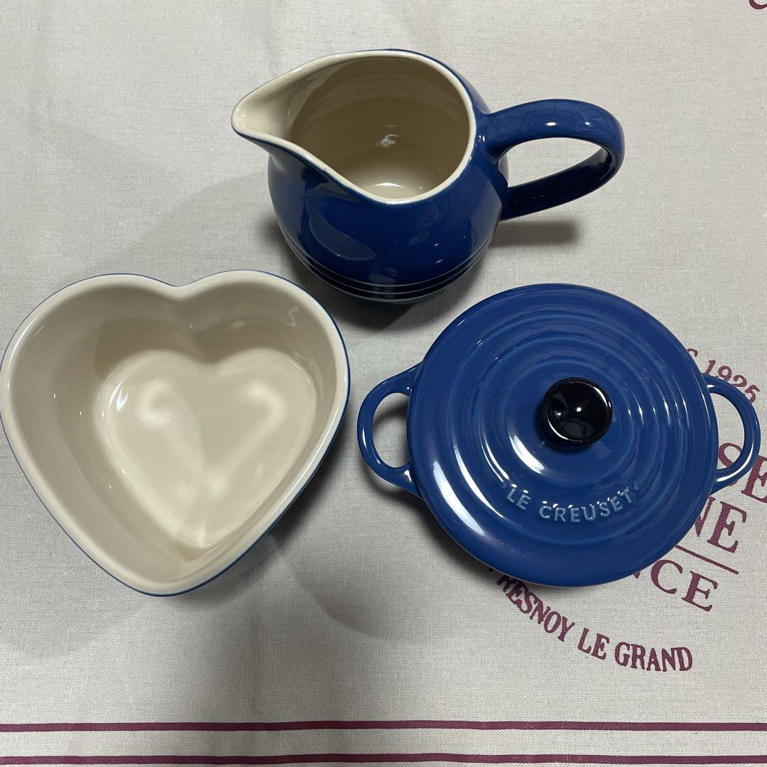 《美品》ルクルーゼ ブルー 3点セット