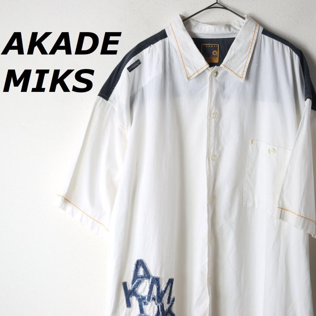AKADEMIKS アカデミクス 半袖シャツ 肩ポケット ホワイト XXXL