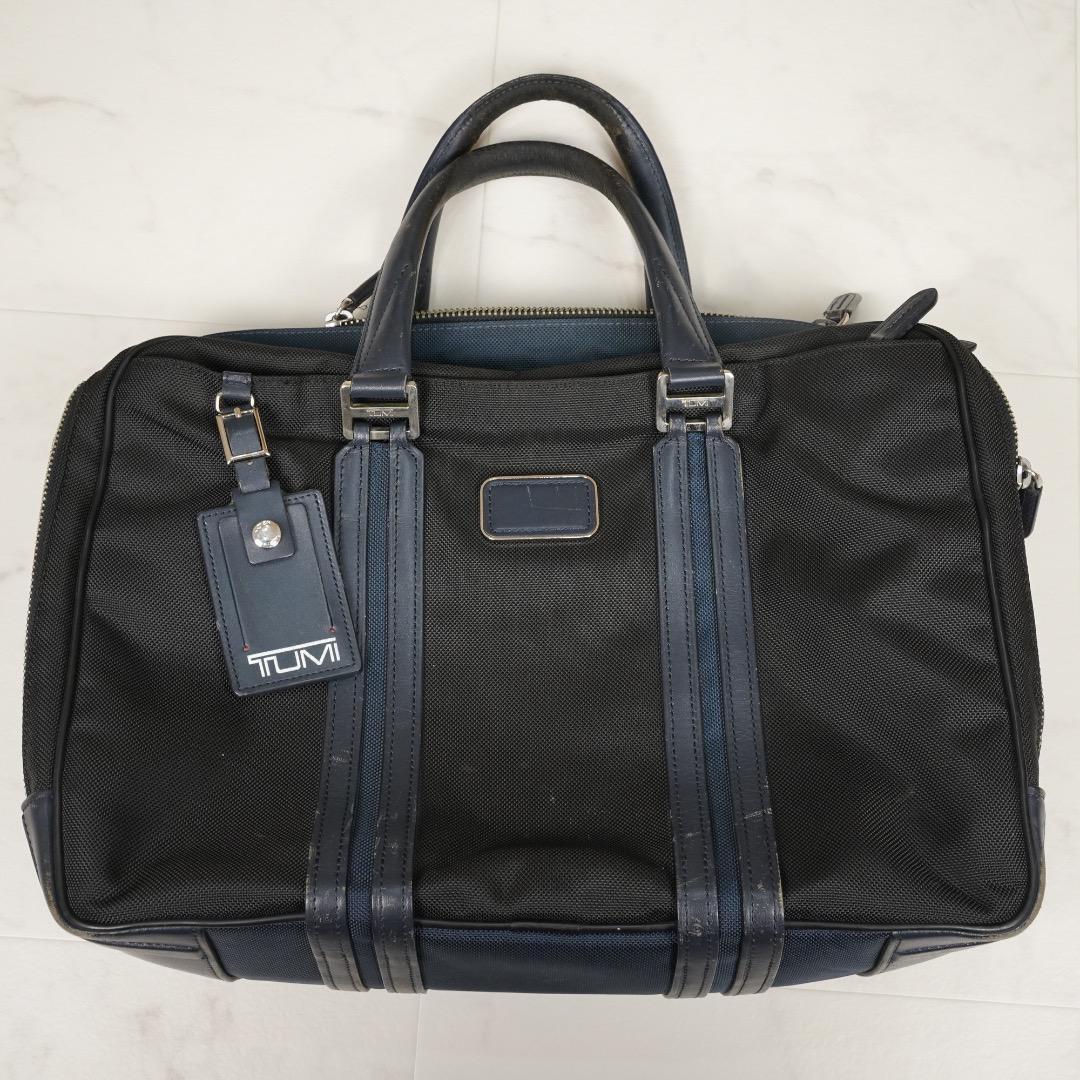TUMI ブリーフケース キャンバス ネイビー ビジネスバッグ