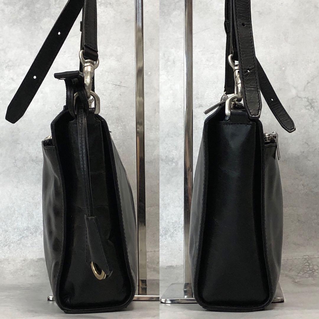 美品✨aniary ショルダーバッグ オールレザー 斜めがけ ブラック