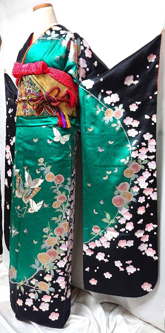 お得通販 振袖6点セット 染め分け 金彩舞蝶花文様 T5kYl-m36812843021 格安品質保証