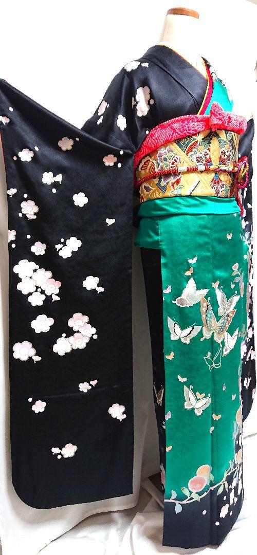 お得通販 振袖6点セット 染め分け 金彩舞蝶花文様 T5kYl-m36812843021 格安品質保証