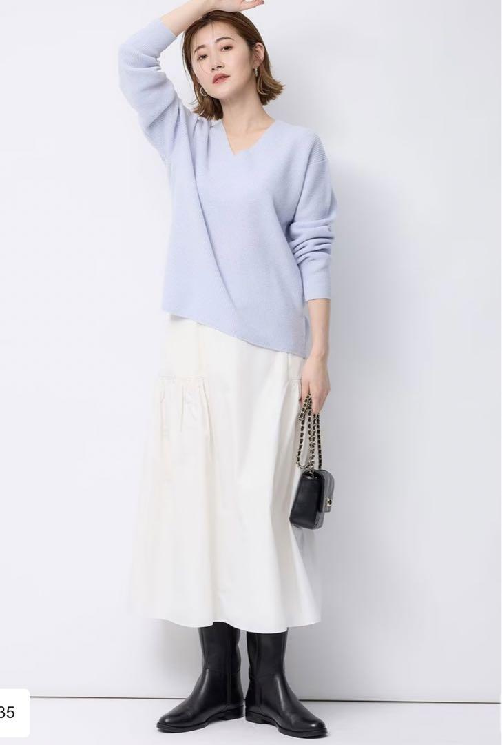 新品23区ウールカシミヤVネックニット