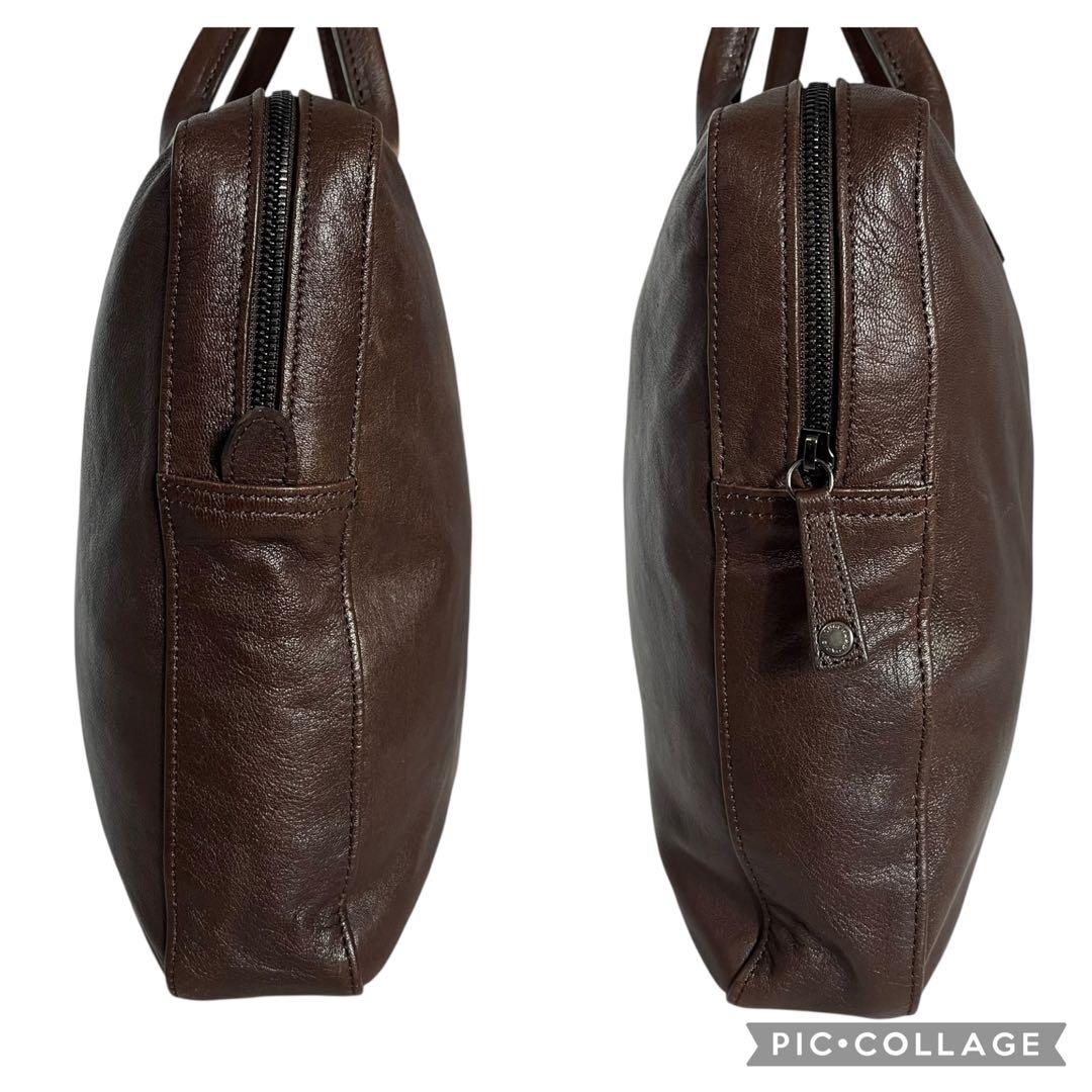 美品　ロンシャン　ビジネスバッグ　トートバッグ　レザー　ブラウン　オールレザー