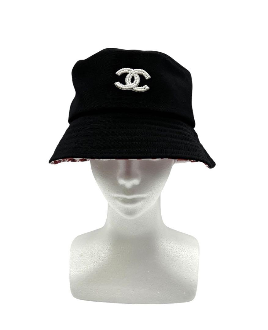最愛 CHANEL シャネルココマークバケットハット帽子ブラックM 人気 帽子