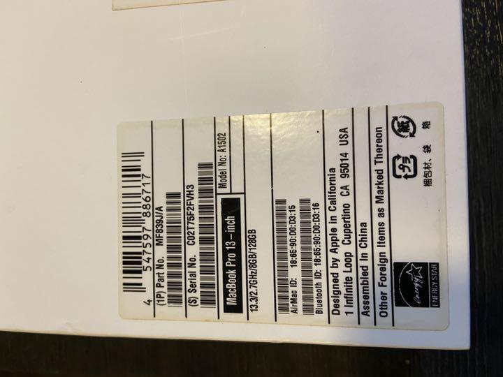 即納格安 APPLE MacBook Pro MACBOOK PRO MF839J A wuQM0-m36821605571 爆買い国産