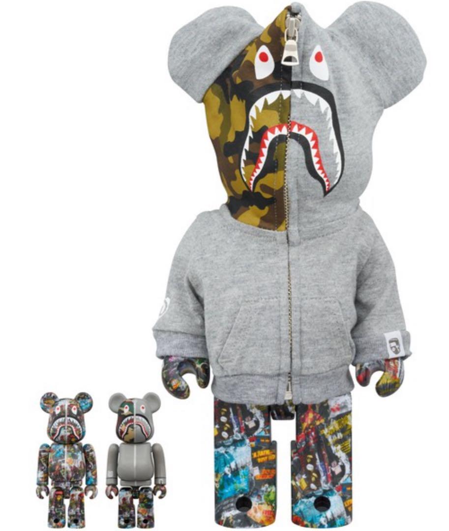 BE@RBRICK BAPE(R) LEGACY CAMO SHARK GRAY