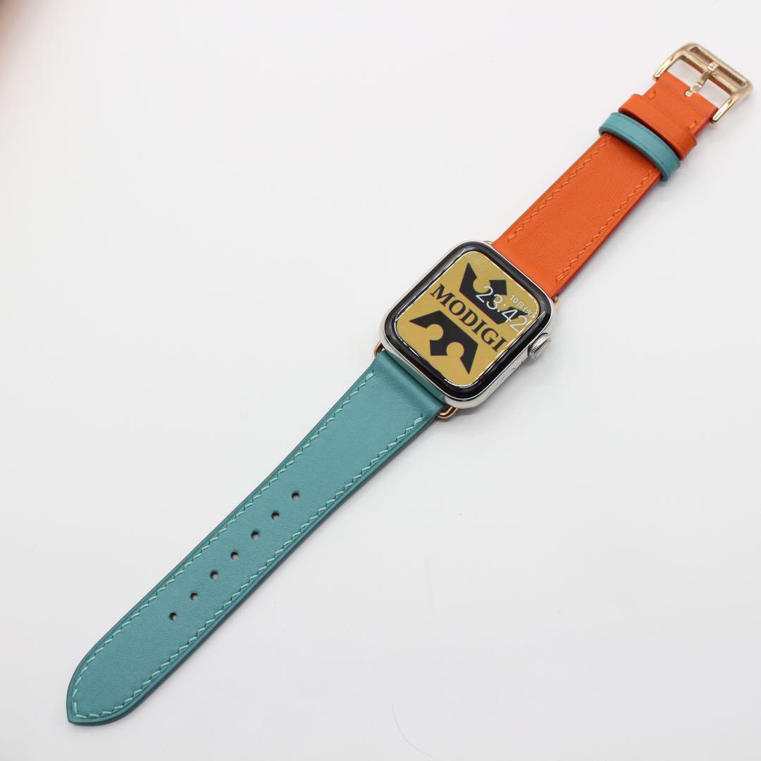 Apple Watch バンド　アップルウォッチ　ベルト　レザー　本革　オレンジ