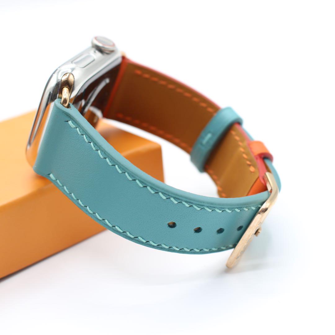 Apple Watch バンド　アップルウォッチ　ベルト　レザー　本革　オレンジ