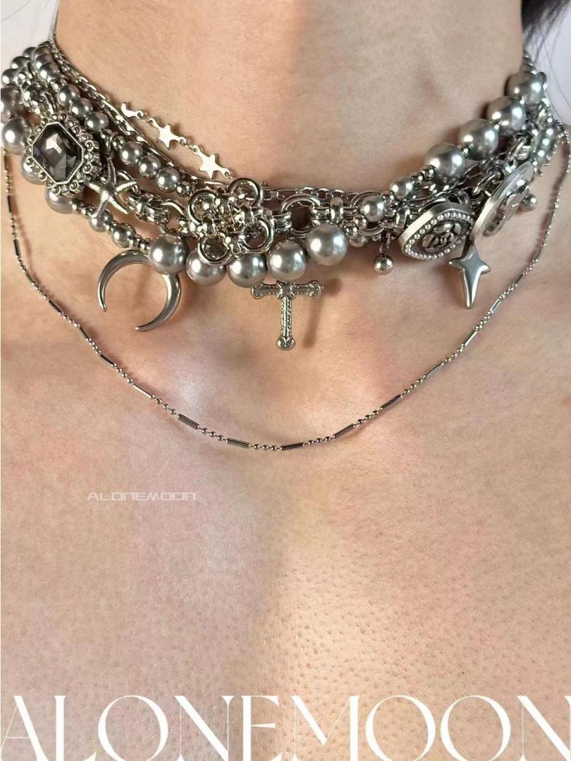 DISORDERY ロングチェーン 6層レイヤードネックレス Choker