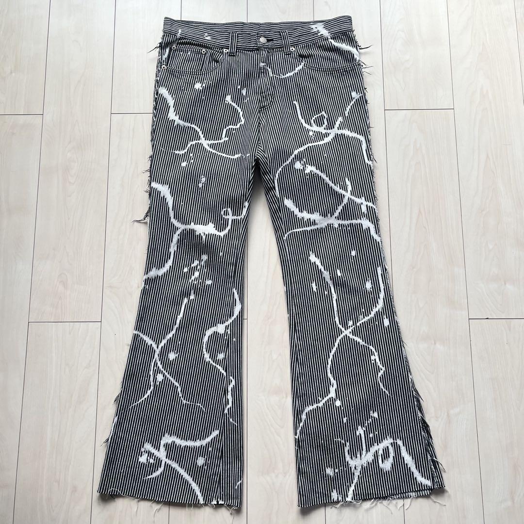 希少 黒入荷！ Y2K 00s TORNADO MART ヒッコリーブリーチ ブーツカットパンツ パンツ