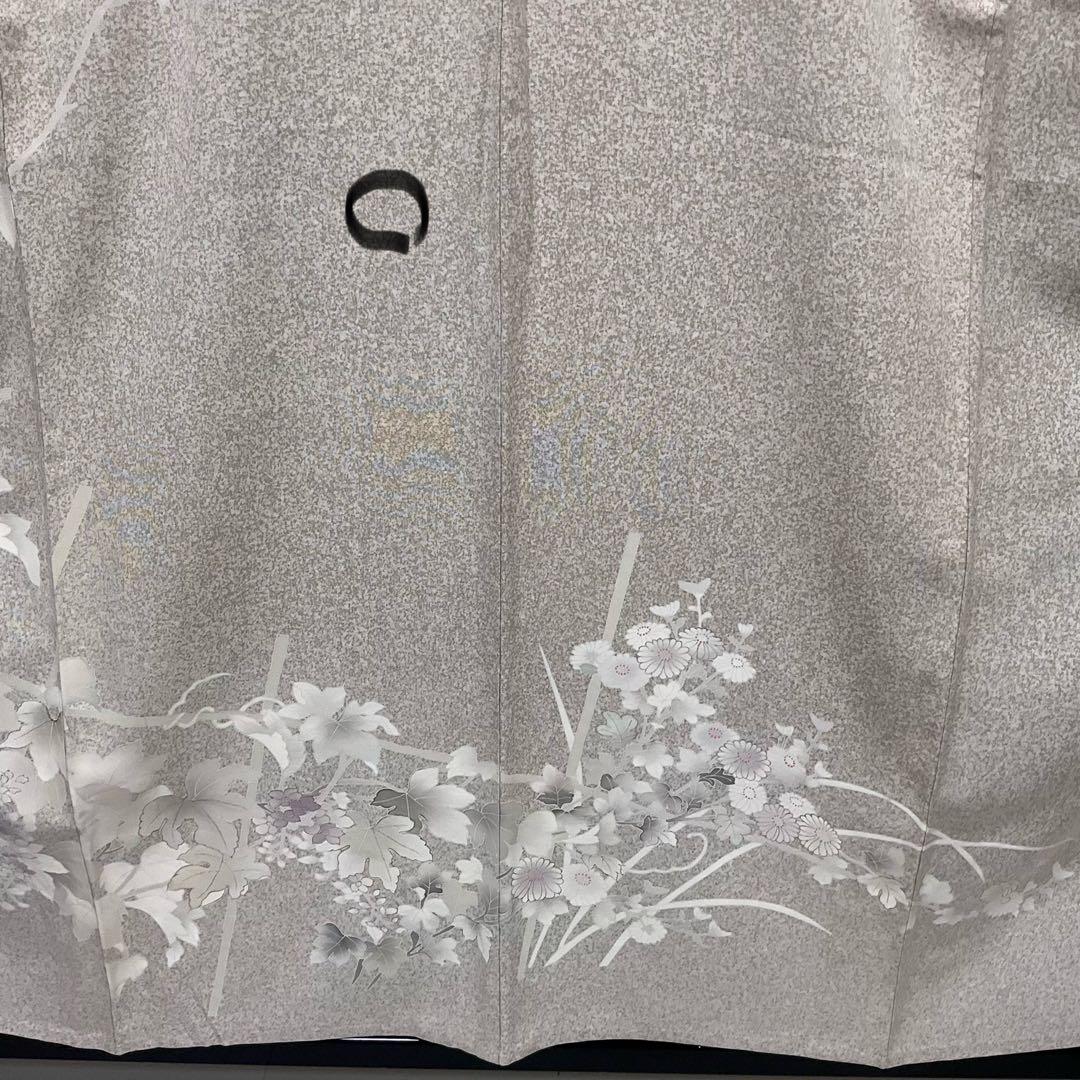 C192正絹単衣訪問着一つ紋叩き染金彩部分刺繍着物