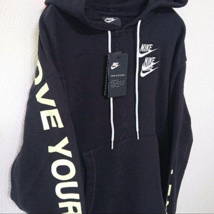 新品 ナイキ NIKE デカロゴ 刺繍 ビッグロゴ 裏毛 プルオーバーパーカー