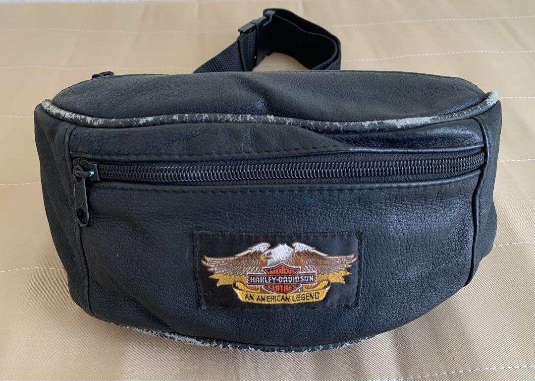Harley-Davidson レザーウエストポーチ ブラック Harley-Davidson ハーレーダビッドソン ウエストバッグ ロゴ