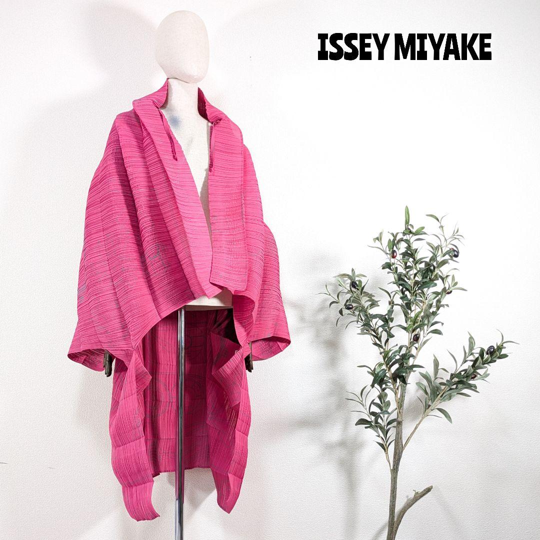 イッセイミヤケ 総柄 変形 プリーツ コート ジャケット プリーツプリーズM・ISSEY MIYAKE