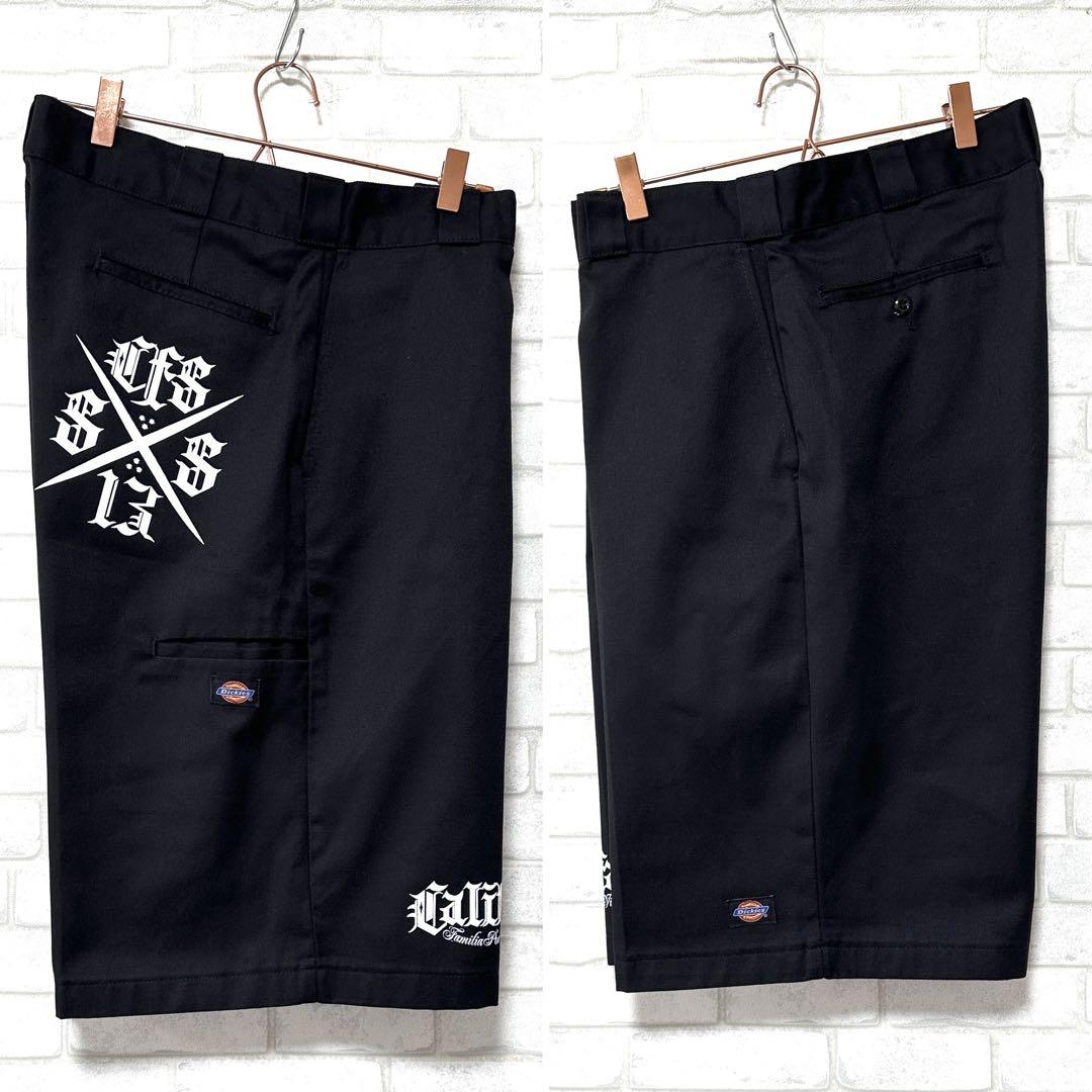【チカーノスタイル】Dickiesウォッシュ加工 ペインターショーツ Dickies × CALIFAS チカーノ ペイント ギャング ワークショーツ