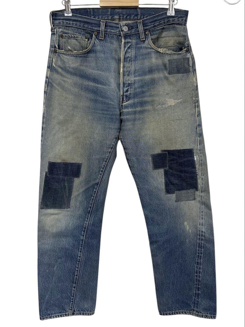 80s USA製 Levis 501 赤耳 リペアカスタムデニム セルビッチ