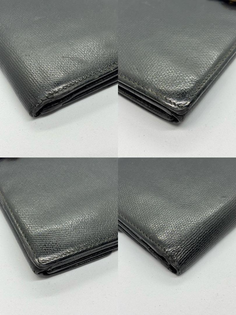 ◎良品 CHANEL シャネル Wホック 長財布 ココボタン ブラック レザー