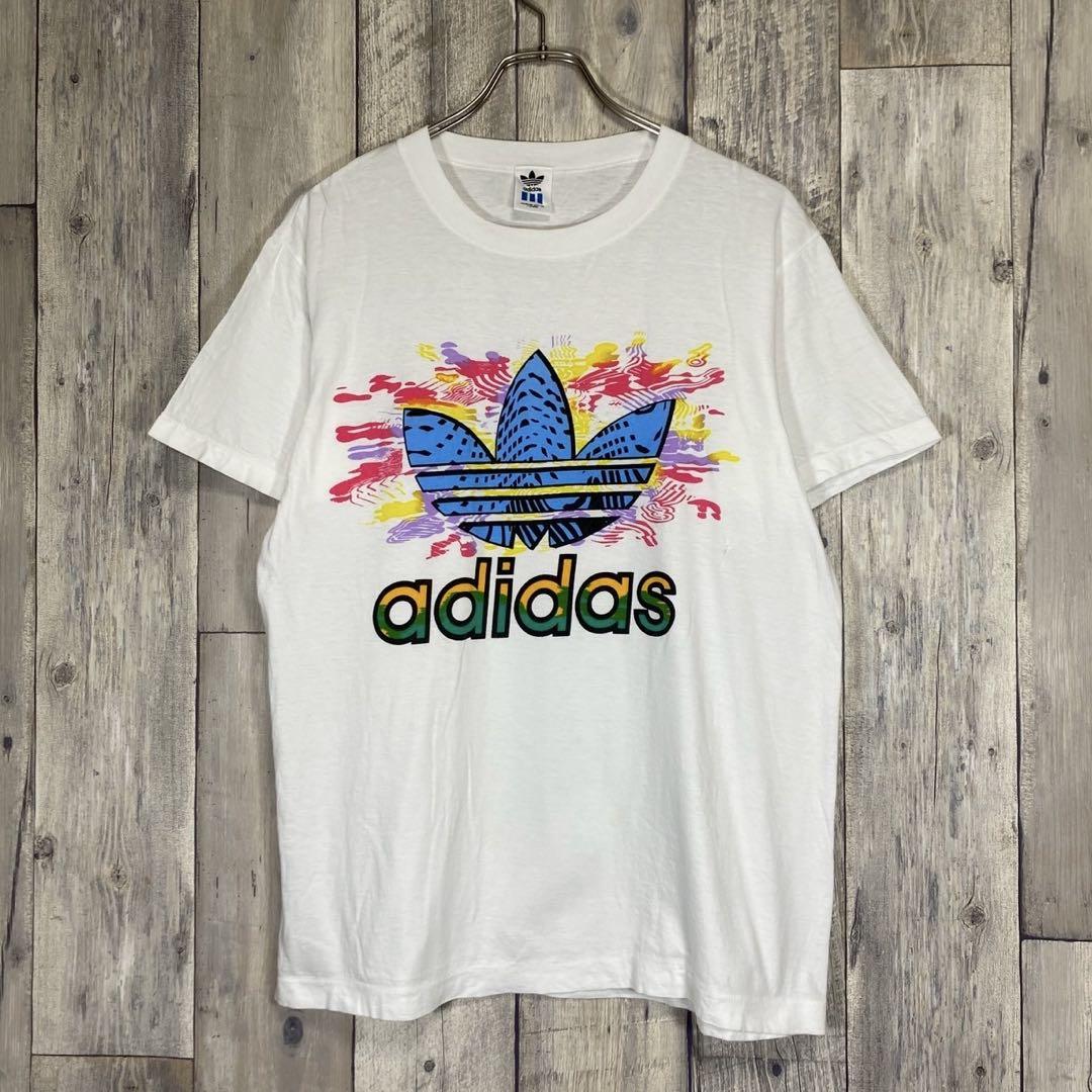 OLD adidas 90s アディダス シングルステッチ 半袖 Tシャツ L