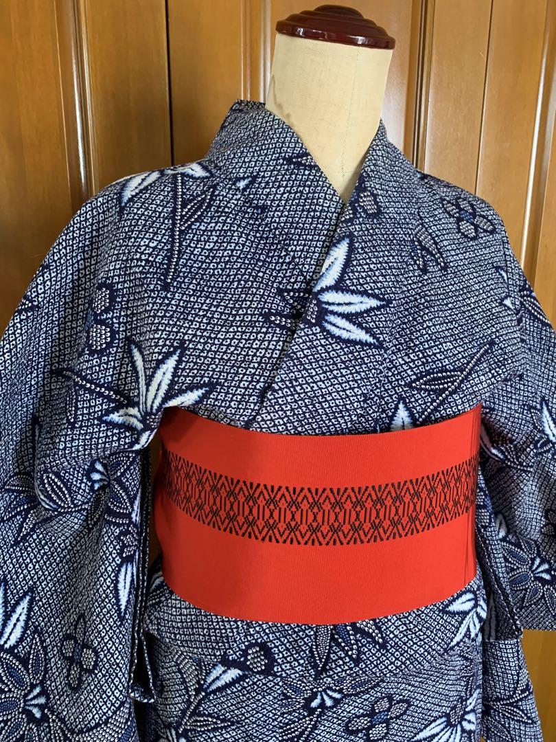 【NEW限定品】 有松絞り風 リップル地の浴衣 夏祭り 正絹半幅帯とセットで 着物・浴衣