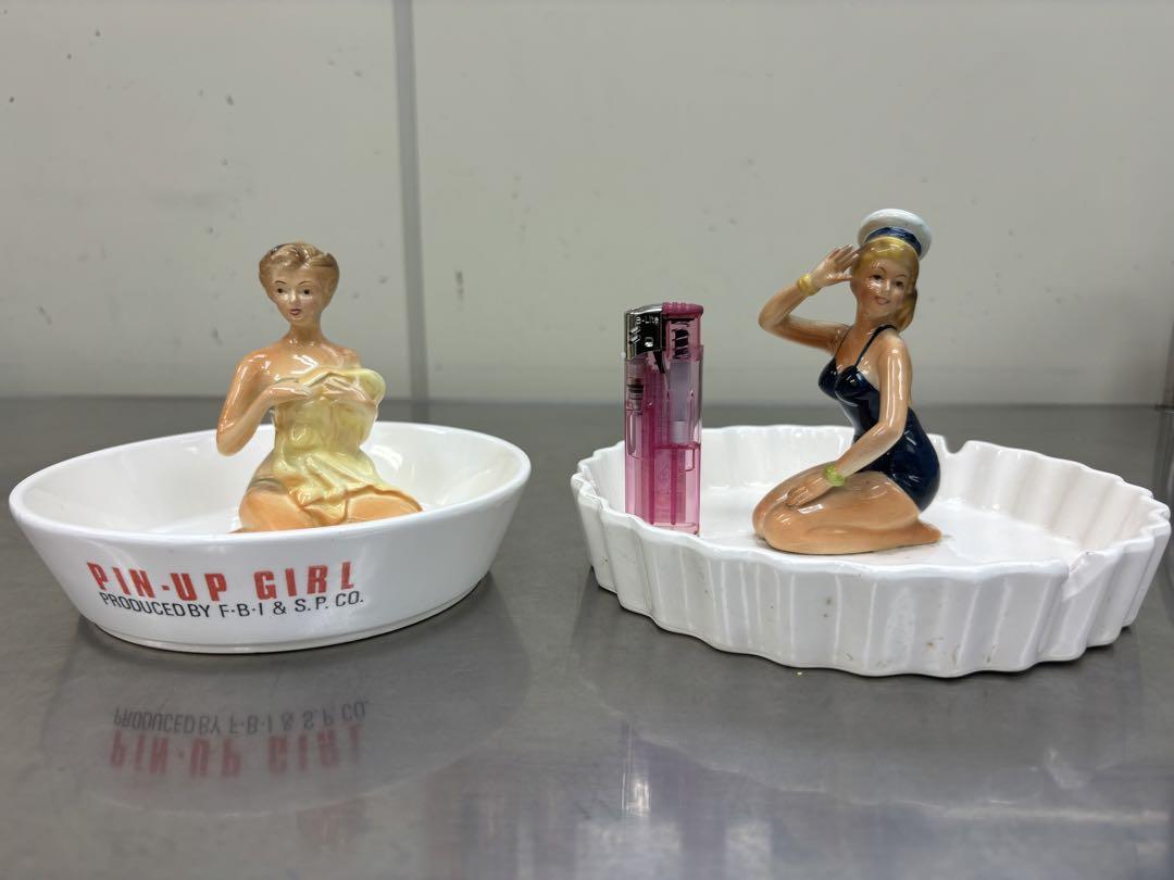 ピンナップガール PIN-UP GIRL 陶器 小物入れ 灰皿 2点セット