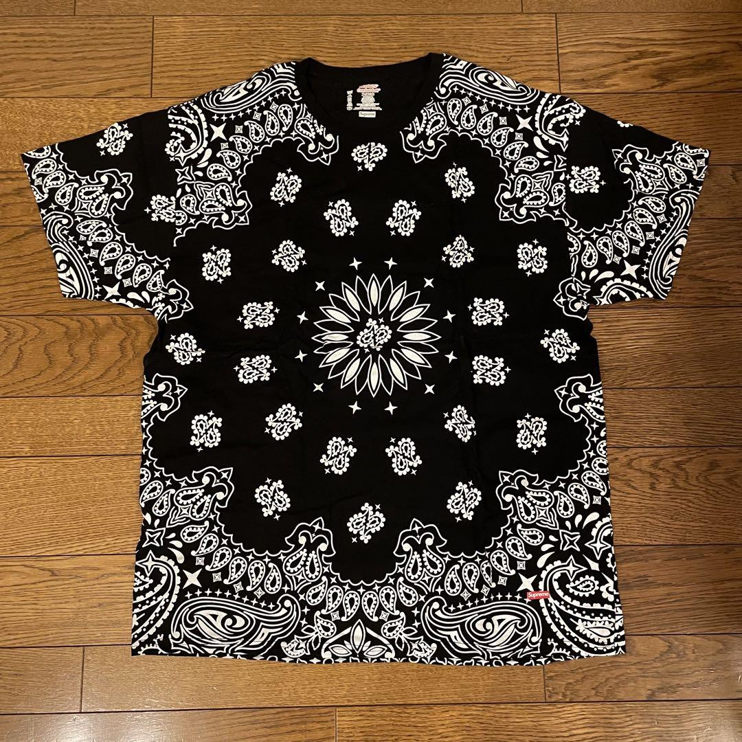 [L] Supreme Hanes Bandana Tagless Tee 在庫あり Supreme Hanes Bandana Tagless Tees (2 Pack) Red M L XL F/W