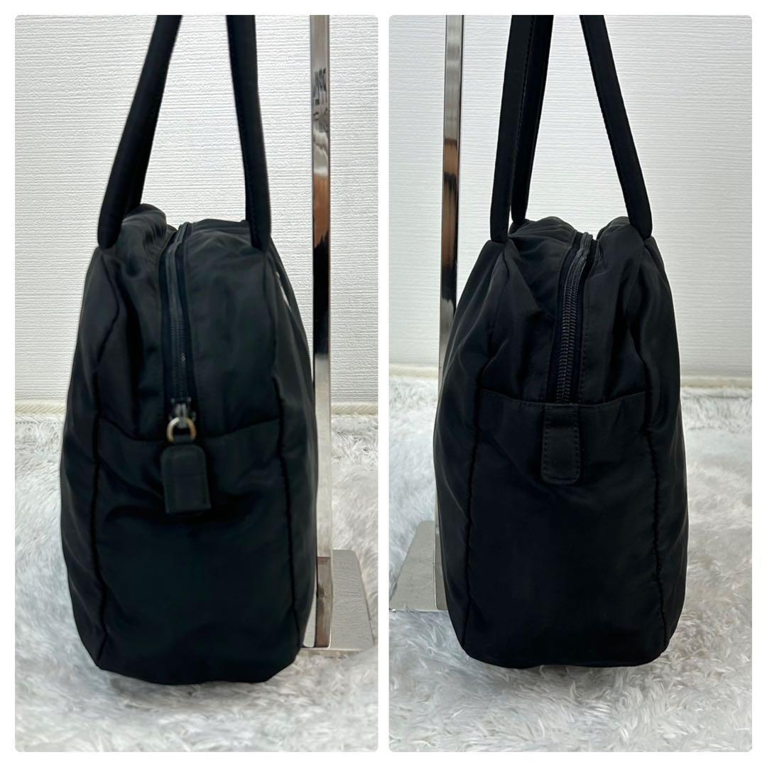 極美品✨正規品✨PRADA プラダ　ハンドバッグ　ナイロン　三角プレート　黒 awardsandwinners.com