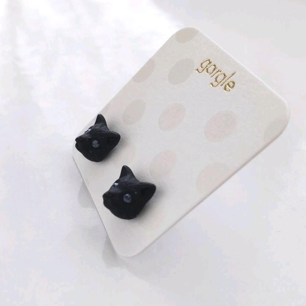 新品　ガーグル　gargle　mini CATS ピアス 黒猫